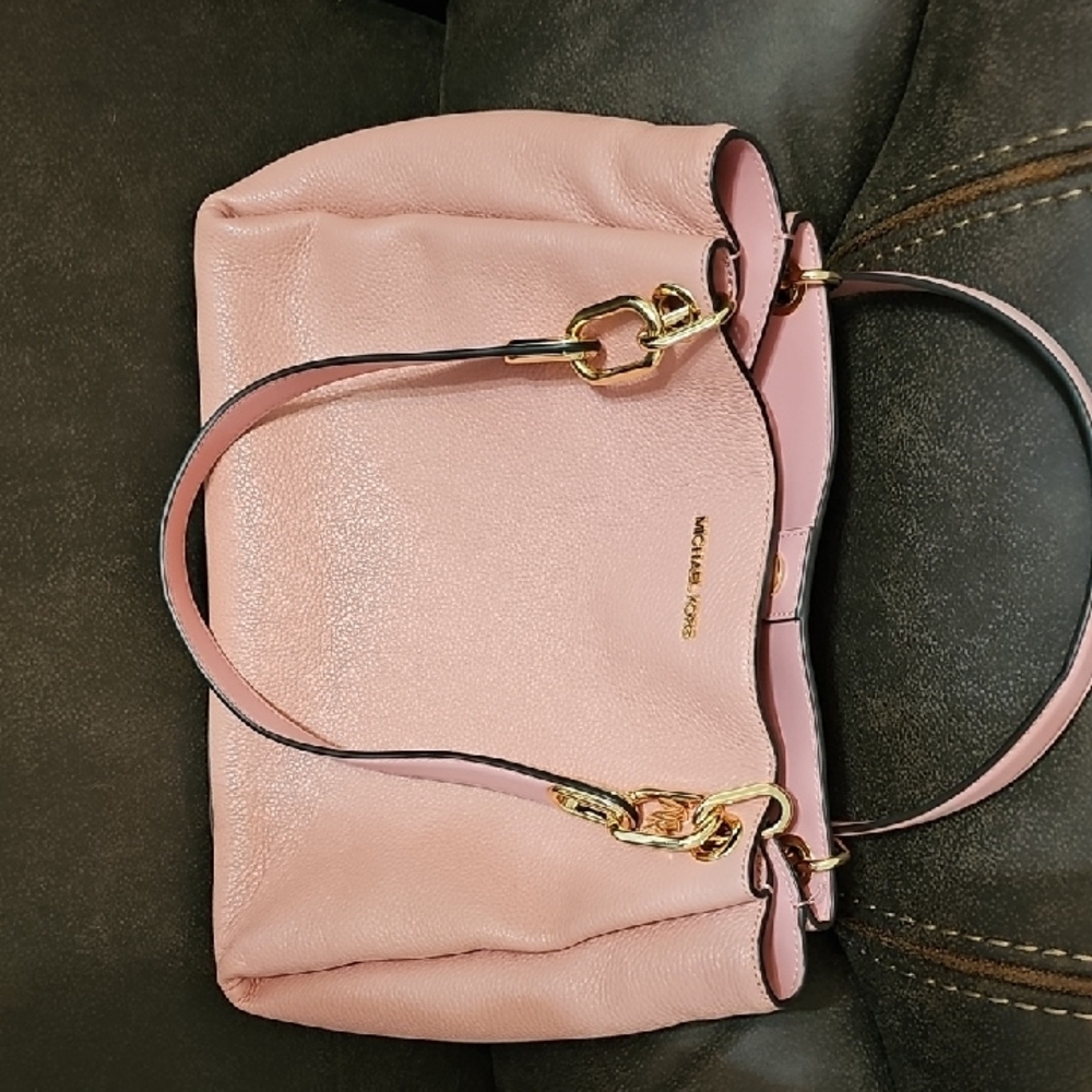 Michael Kors Blush Pink Shoulder Bag with Gold Accents